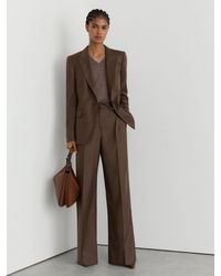 Reiss - Petite Wool-Blend Wide-Leg Drawstring Trousers - Lyst