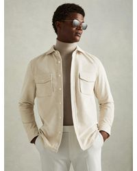 Reiss - Tucci - Stone Cotton-blend Corduroy Overshirt, S - Lyst