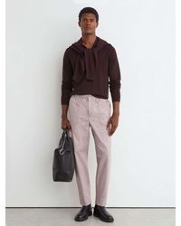 Reiss - Cotton-Blend Lightweight Tapered Trousers - Lyst