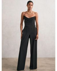 Reiss - Structured Strapless Wide-Leg Jumpsuit - Lyst