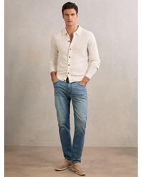 Reiss - Wool V-Stitch Button-Through Cardigan - Lyst