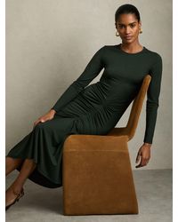 Reiss - Ruched Jersey Midi Dress - Lyst