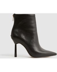Reiss - Lyra - Black Signature Leather Ankle Boots, Uk 5 Eu 38 - Lyst