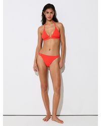 Reiss - Sandy - Coral Orange Stud-detail Bikini Bottoms, Us 10 - Lyst