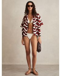 Reiss - Wave-Print Cut-Out Shirt - Lyst