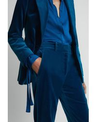 Reiss - Ivy - Blue Velvet Flared Suit Trousers - Lyst