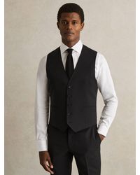 Reiss - Promise - Black Wool-blend Slim-fit Waistcoat, 40 R - Lyst