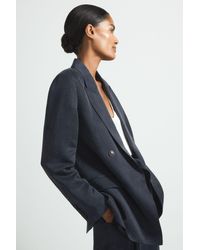 ATELIER - Cupro Double Breasted Suit Blazer - Lyst