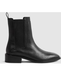Reiss - Willow Chelsea Boots Leather Pritned - Lyst
