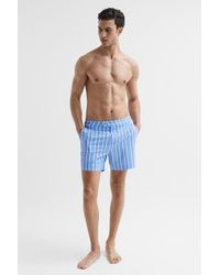 Reiss - Palm - Soft Blue Striped Swim Shorts, Xl - Lyst