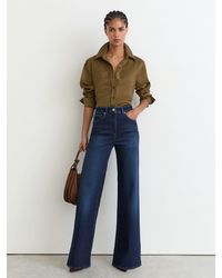 Reiss - Cotton- Wide-Leg Jeans - Lyst