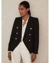 Reiss - Tally Double-Breasted Tailored Wool-Blend Blazer - Lyst
