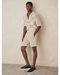 Reiss - Taupe & Off Cotton-Blend Crochet Shorts - Lyst