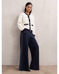 Reiss - Knitted Side-Stripe Wide-Leg Trousers - Lyst