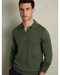 Reiss - Merino Wool Half-Zip Polo Shirt - Lyst