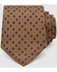 Reiss - Silvio - Golden Yellow Silk Twill Micro Diamond-print Tie, One - Lyst