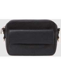 Reiss - Cleo - Black Leather Crossbody Camera Bag, One - Lyst