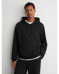 Reiss - Sueded Interlock Jersey Relaxed-Fit Hoodie - Lyst