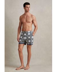 Reiss - Palm - Navy Multi Chain Print Swim Shorts - Lyst