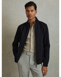 Reiss - Elasticated Hem Zip-Front Bomber Jacket - Lyst