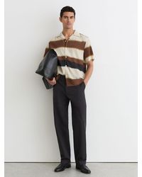 Reiss - Block-Stripe Cuban-Collar Shirt - Lyst
