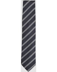 Reiss - Cirillo - Navy Silk Blend Stripe Tie, One - Lyst