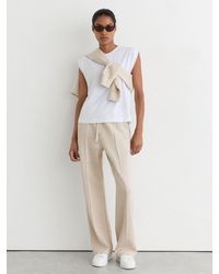 Reiss - Premium Interlock Wide-Leg Joggers - Lyst