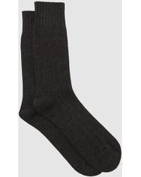 Reiss - Wool-Blend Ribbed Socks With Cashmere, S & M - Lyst