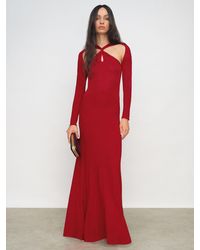 Reiss - Cut-Out Knitted Maxi Dress - Lyst