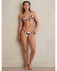 Reiss - Chocolate & Cream Printed Triangle Bikini Top - Lyst