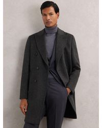 Reiss - Wool-Blend Double-Breasted Overcoat - Lyst