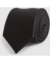 Reiss - Ceremony - Black Textured Silk Tie, One - Lyst
