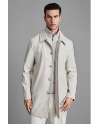 Reiss - Perrin - Stone Jacket With Removable Funnel-neck Insert - Lyst