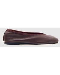 Reiss - Nappa Leather Ballet Flats - Lyst