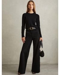 Reiss - Ameria - Black Palazzo Jeans - Lyst