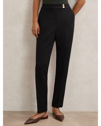 Reiss - Petite Tapered Button-Detail Trousers - Lyst