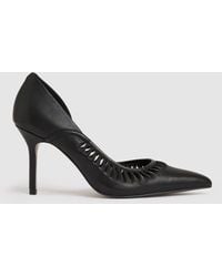 Reiss - Marlene Leather Twist Detail Court Shoes - Lyst