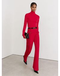 Reiss - Kira - Red Twin-pocket High-rise Flared Trousers, Us 0 Regular - Lyst