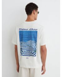 Reiss - Azur - White Cotton Beach-print Relaxed-fit T-shirt, L - Lyst
