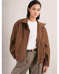 Reiss - Kiara Funnel-Neck Bomber Jacket - Lyst