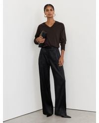 Reiss - Petite Velvet Corduroy Wide-Leg Trousers - Lyst