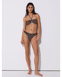 Reiss - Janina - Chocolate Brown/ivory Polka-dot Fixed-side Bikini Bottoms, Us 4 - Lyst