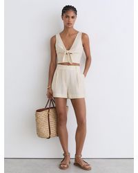 Reiss - Cream & Pinstripe Tailored Shorts - Lyst