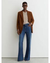Reiss - Petite Pintuck-Detail Flared Jeans - Lyst