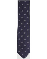 Reiss - Francesco - Navy Silk Blend Textured Floral Print Tie - Lyst