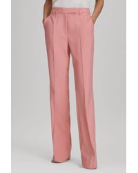 Reiss - Millie - Pink Flared Suit Trousers - Lyst