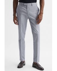 Reiss - Pause - Soft Blue Slim Fit Puppytooth Chinos, 38 - Lyst