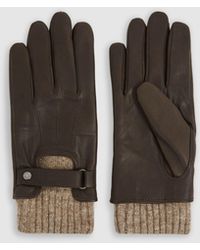 Reiss - Sanford Gloves Leather Ribbed - Lyst