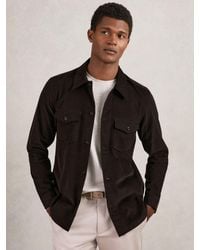 Reiss - Kai - Brown Cotton Corduroy Twin-pocket Overshirt, Xxl - Lyst