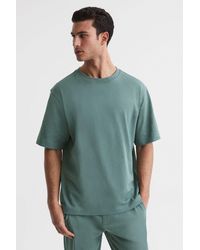 Reiss - Tate - Fern Green Oversized Garment Dye T-shirt, Uk X-large - Lyst